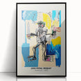Large abstract wall art featuring vibrant, chaotic colors on a black acrylic frame, ideal for modern art wall decor.