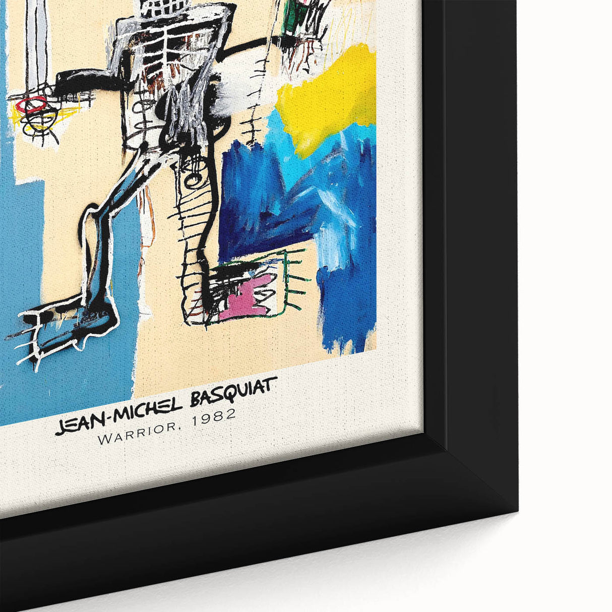 Extra large framed canvas featuring a textured, colorful abstract design on a black background, ideal for living room decor.