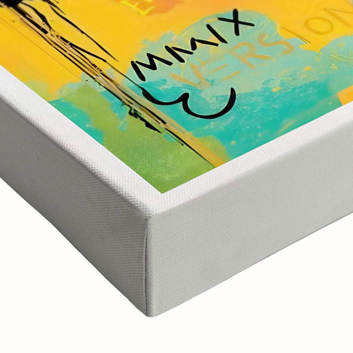Large art depicting an abstract landscape in black and white on stretched canvas, suitable for bedroom wall decor.