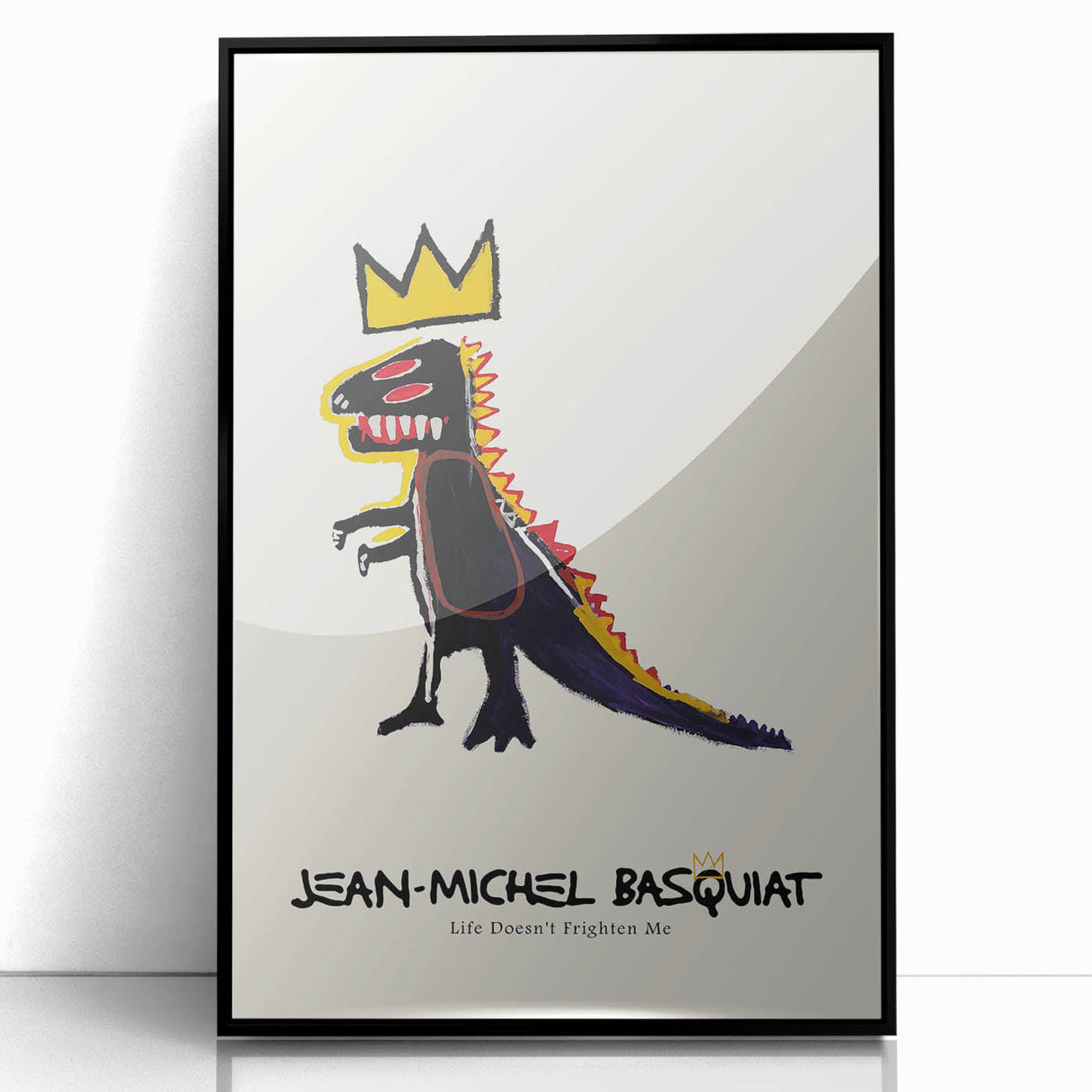 Large abstract wall art featuring expressive, colorful strokes on acrylic, framed in black.