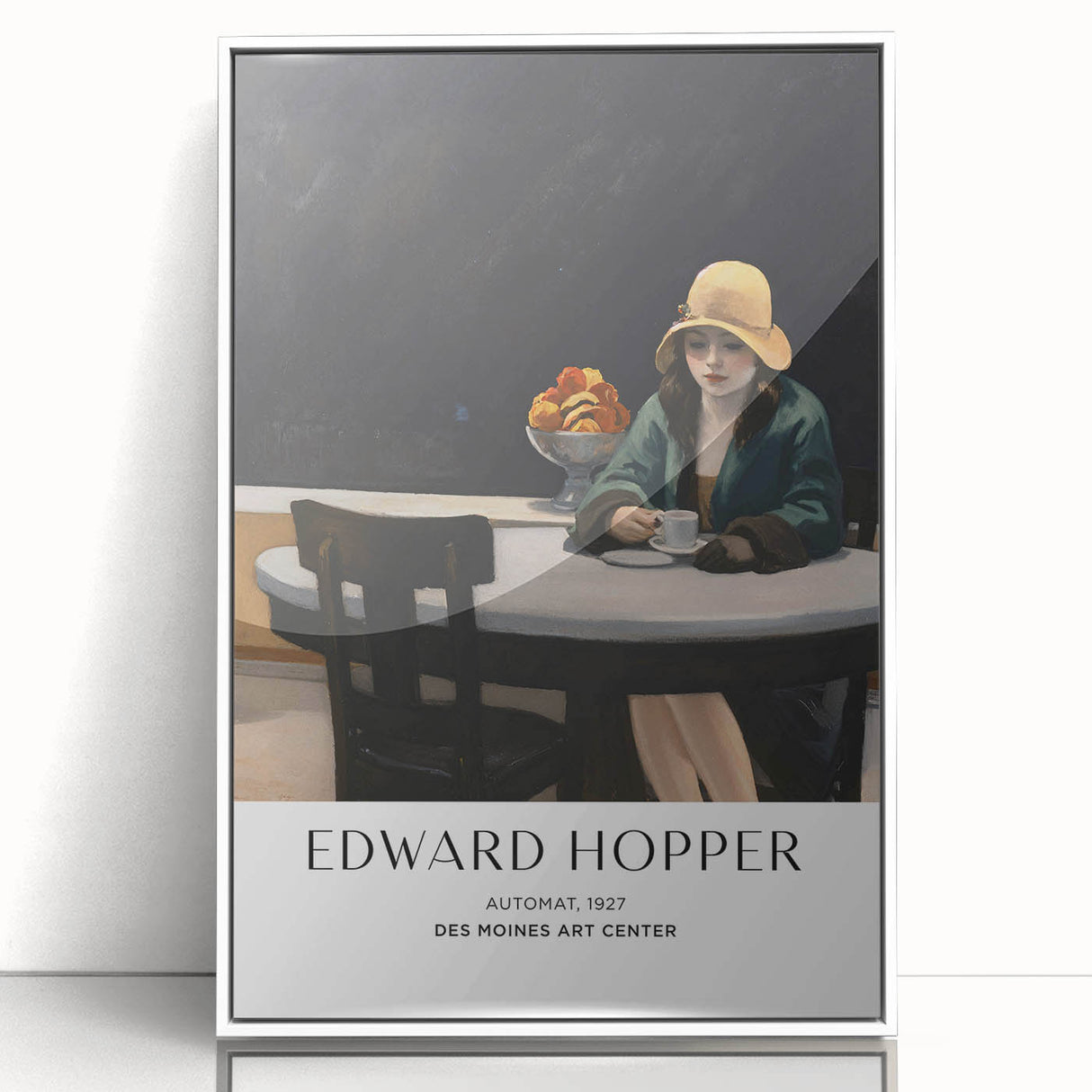 Modern art wall decor featuring an Edward Hopper design in muted colors on a framed acrylic, ideal for nursery wall art.