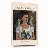 Side view of a large abstract acrylic print featuring a modern reinterpretation of Frida Kahlo.