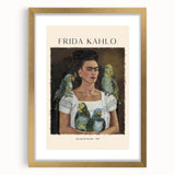Extra large wall art featuring a textured abstract print of Frida Kahlo in muted gold and earth tones.