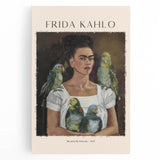 Large black and white canvas featuring an abstract depiction of Frida Kahlo, ideal for kitchen wall art.