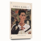 Acrylic glass print of a modern Frida Kahlo portrait in vibrant colors, ideal for bedroom or dining room decor.