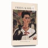 Acrylic print of a contemporary Frida Kahlo-inspired design in vibrant colors, ideal for bedroom or dining room art.