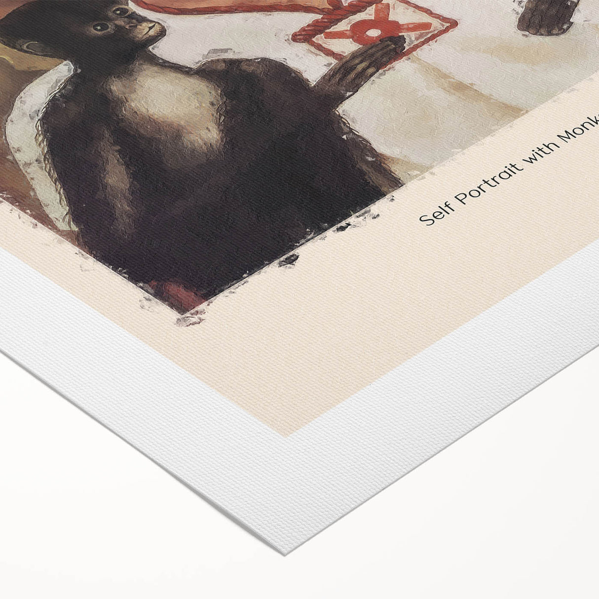 Art deco poster of Frida Kahlo in muted colors on rolled canvas, suitable for dining room wall art.