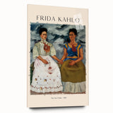 Acrylic print of a large abstract depiction of Frida Kahlo in muted colors, ideal for bedroom or dining room art.