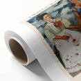 Art deco poster of Frida Kahlo in muted pastel shades on rolled canvas, suitable for nursery wall art.