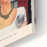 Mid-century modernist style large abstract wall art of Frida Kahlo on acrylic glass, ideal for dining room art.