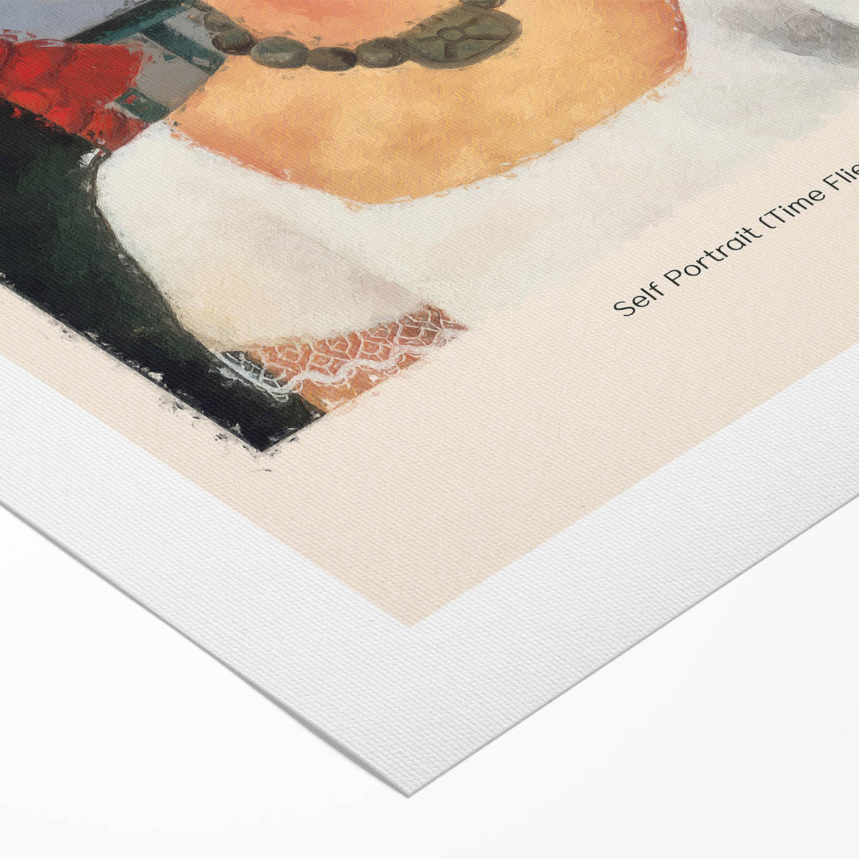 Art deco poster of Frida Kahlo in muted colors on rolled canvas, suitable for dining room or bathroom wall.