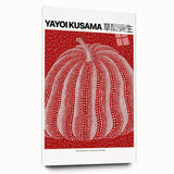 Large abstract wall art on acrylic glass featuring polka dots and nets in red and white.