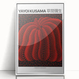 Framed acrylic print of a Yayoi Kusama inspired modern art wall decor in pastel colors, ideal for nursery wall art.