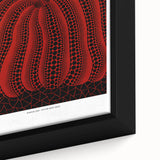 Extra large black wall art featuring a Yayoi Kusama-inspired avant-garde design with colorful.