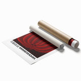 Extra large rolled print of avant-garde floral art in vibrant colors, ideal for classy bathroom wall art.
