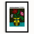 Extra large abstract art print featuring textured, colorful patterns on a black framed canvas, ideal for living room decor.