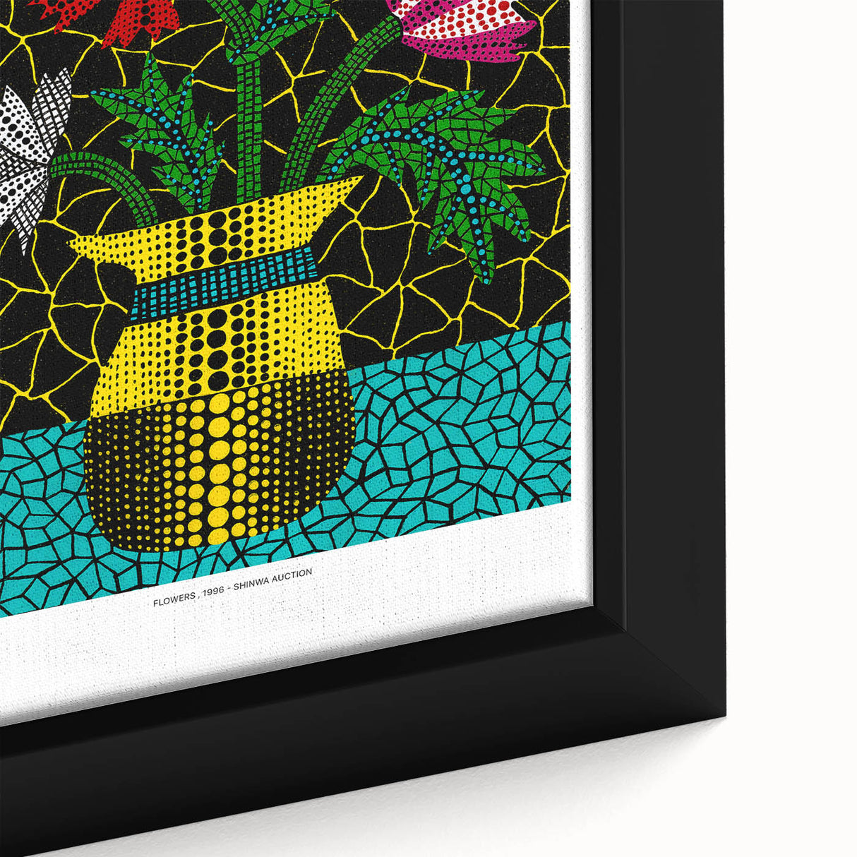 Extra large black wall art featuring a textured, colorful abstract design on a framed canvas, ideal for living room decor.