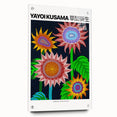 Large abstract wall art on acrylic glass featuring avant-garde polka dot patterns in vibrant colors.
