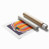 Extra large rolled print featuring a floral pattern in vibrant colors, ideal for classy bathroom wall art.