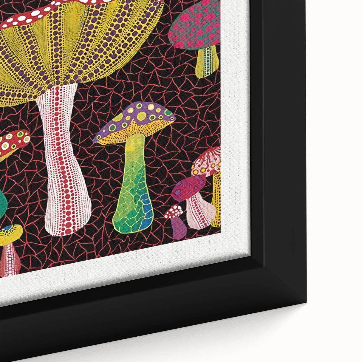 Extra large black wall art featuring a textured, colorful abstract design on a framed canvas, ideal for living room decor.