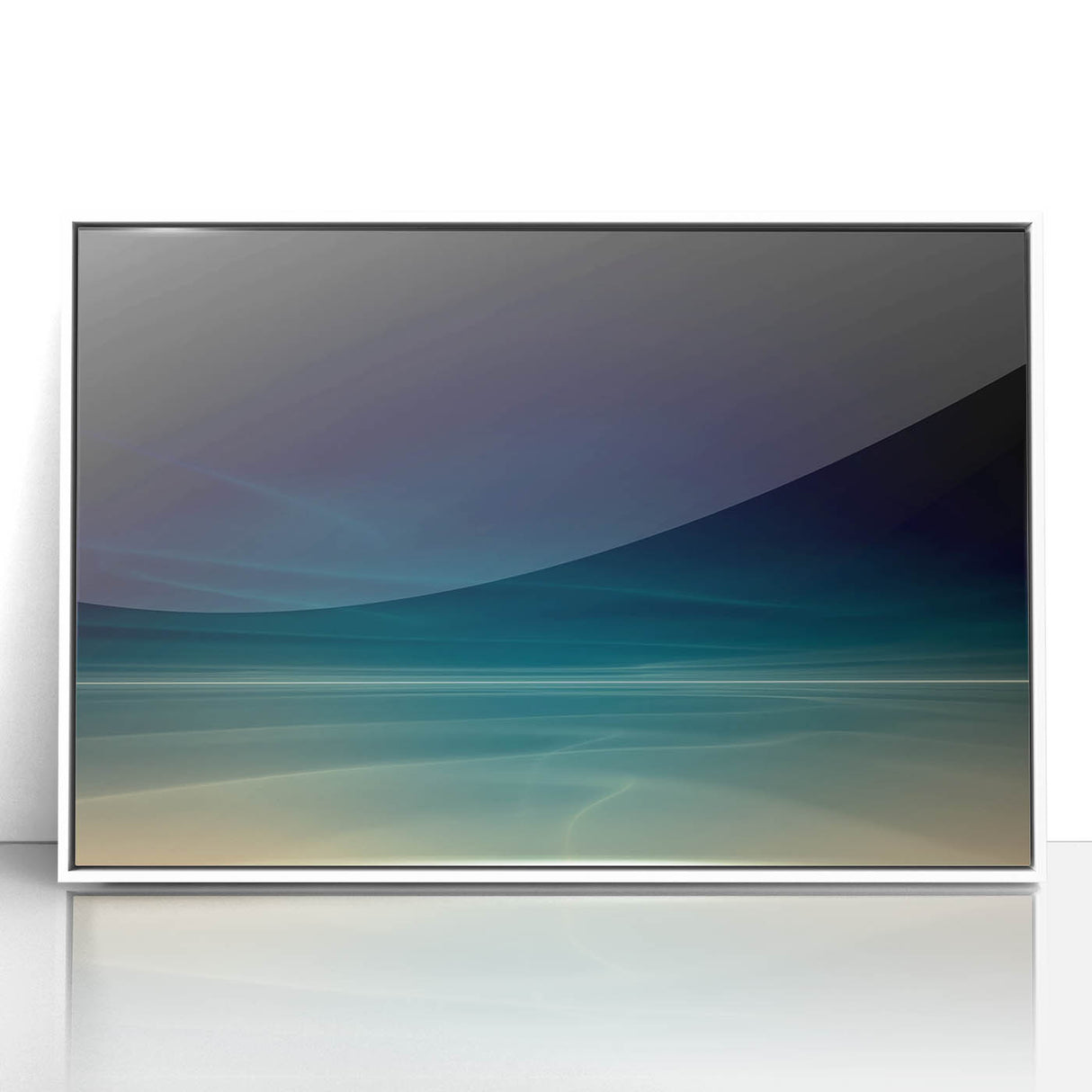 Dynamic Motion Abstract Wall Art – Modern Blue & Cream Landscape