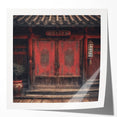 Japanese-style door in muted earth tones on a glossy photo print, suitable for art wall dining room.