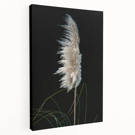 Floral and botanical stretched canvas art showcasing vibrant greens and delicate blooms, elegantly displayed from the side to highlight its depth and texture. Perfect for enhancing home decor with a natural aesthetic.