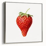 Framed canvas of vintage poster-style landscape art featuring colorful fruits on a black background, ideal for kitchen decor.