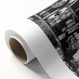 Art Deco poster featuring a stylized food and people scene in bold colors on rolled canvas, ideal for nursery wall art.