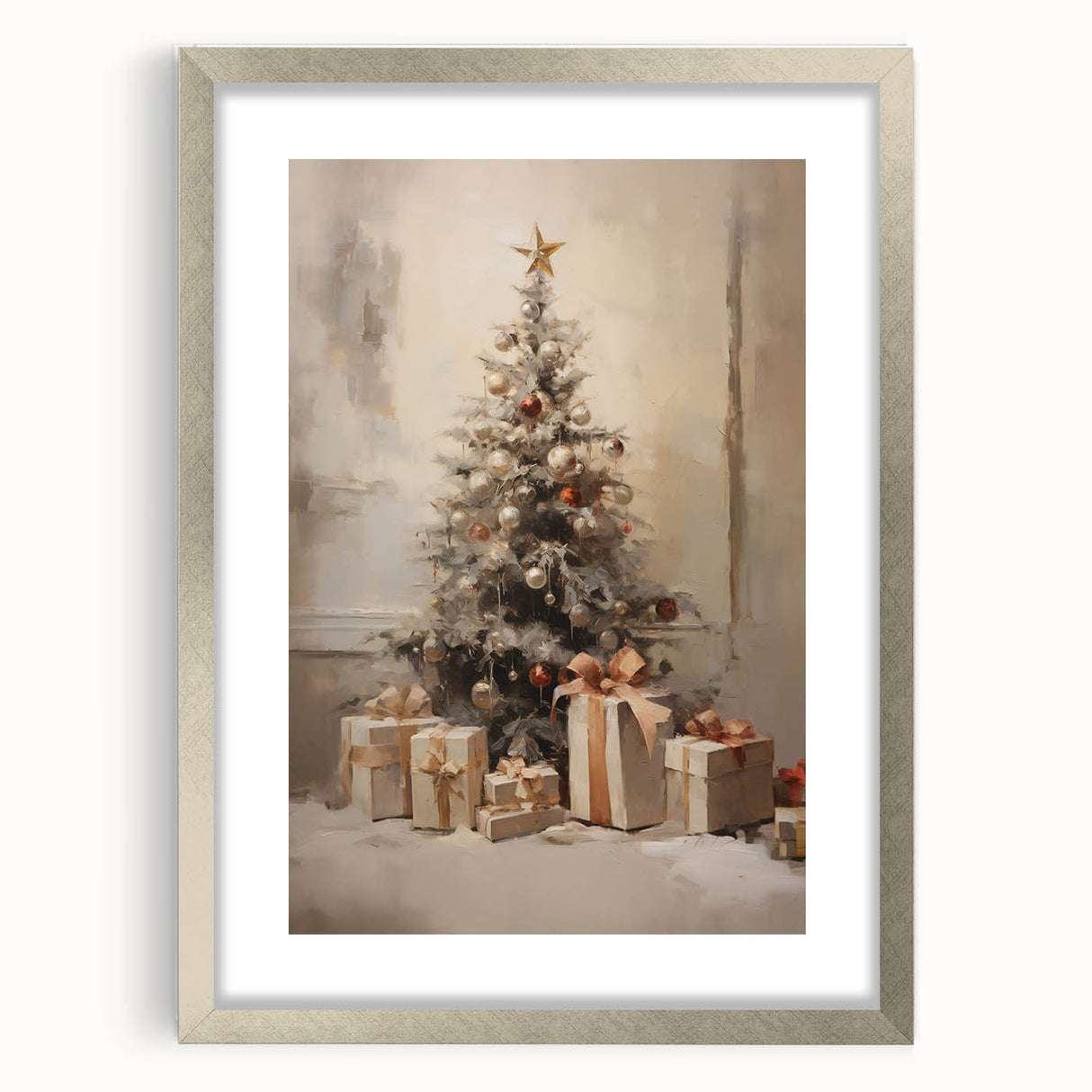Elegant Christmas Wall Art – Festive Tree & Gift Holiday Decor