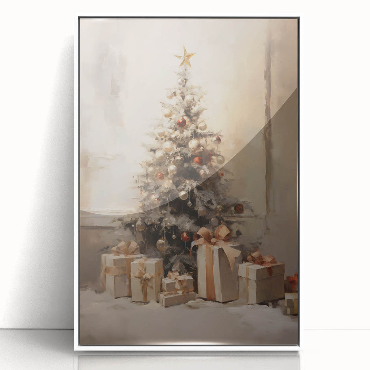 Elegant Christmas Wall Art – Festive Tree & Gift Holiday Decor