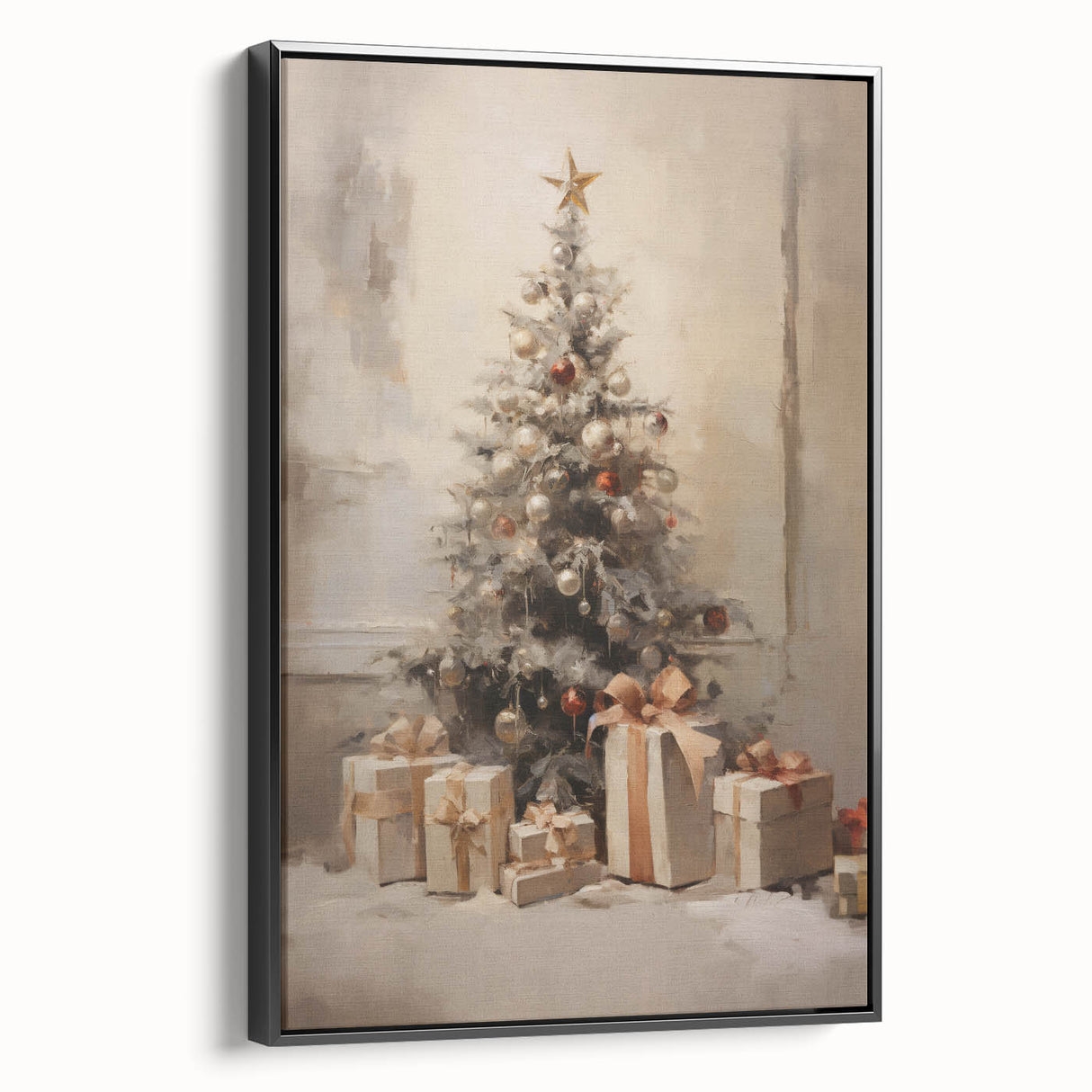 Elegant Christmas Wall Art – Festive Tree & Gift Holiday Decor