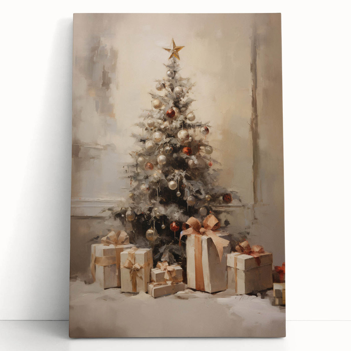 Elegant Christmas Wall Art – Festive Tree & Gift Holiday Decor