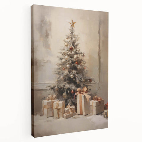 Elegant Christmas Wall Art – Festive Tree & Gift Holiday Decor