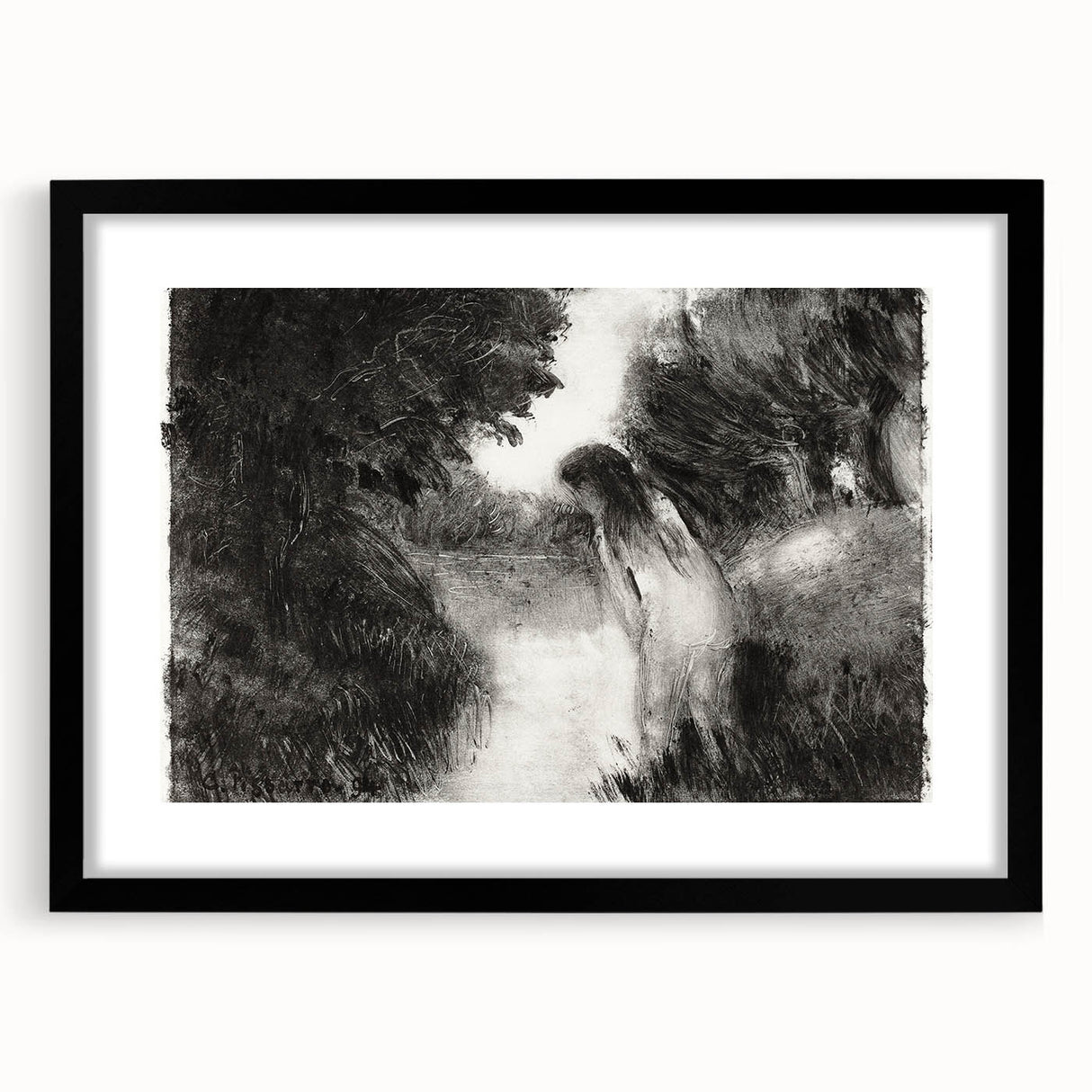 Mystical Impressionism Wall Art - A Bather by Camille Pissarro