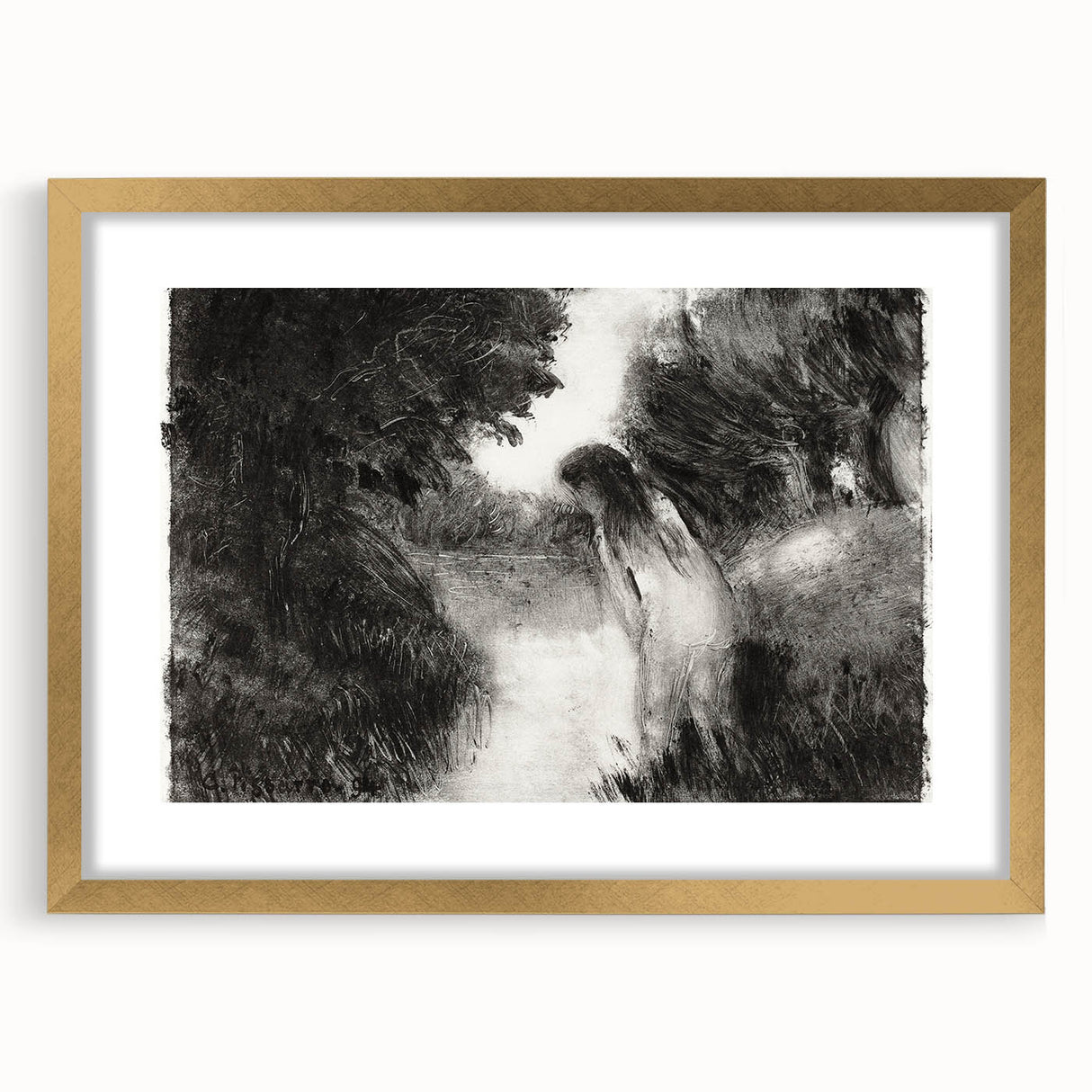 Mystical Impressionism Wall Art - A Bather by Camille Pissarro