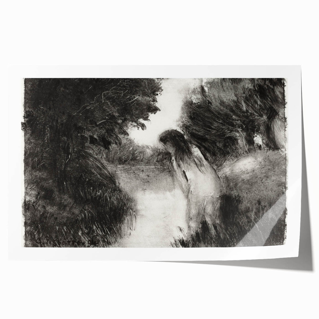 Mystical Impressionism Wall Art - A Bather by Camille Pissarro