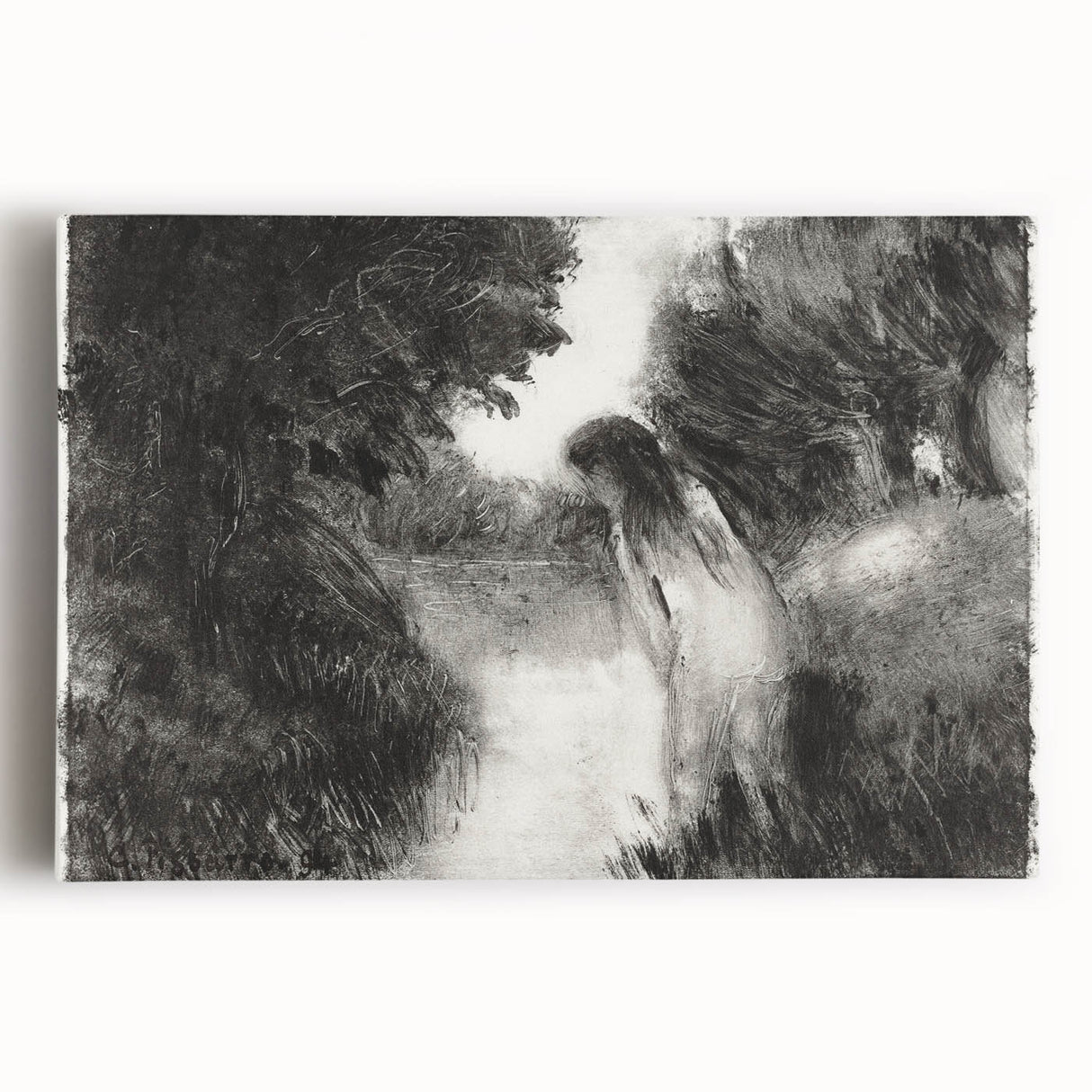Mystical Impressionism Wall Art - A Bather by Camille Pissarro