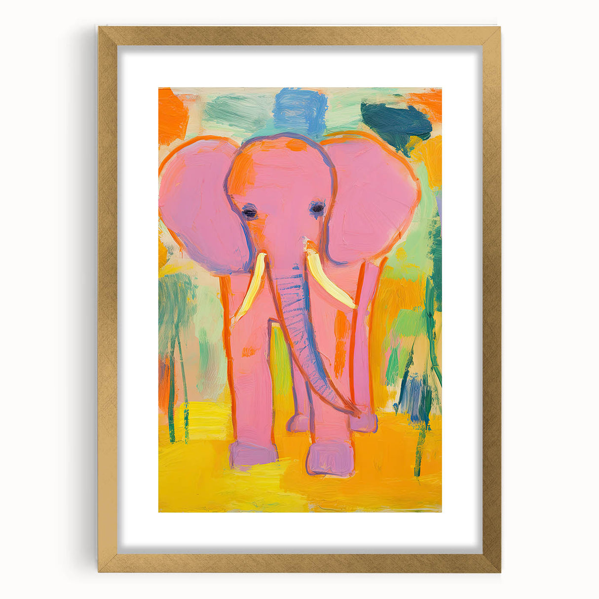 Kids Room Wall Art - Pink Elephant Nursery Wall Art Print