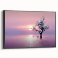 Framed landscape canvas featuring a stunning black border, showcasing vibrant abstract art with bold colors. Perfect for modern home decor, enhancing any living space.