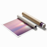 Rolled landscape canvas print showcasing vibrant abstract art with bold colors and intricate patterns, designed for modern home decor, securely packaged in a durable tube.