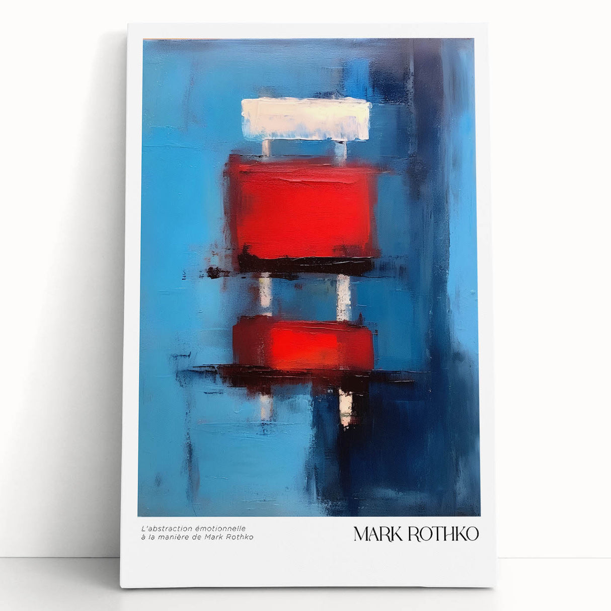 Large black and white abstract Rothko-inspired canvas, ideal for kitchen or bedroom decor.