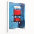 Large abstract Rothko-style art in shades of red and orange on stretched canvas, suitable for kitchen wall art.