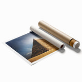 Extra large rolled print of an Egyptian landscape with vibrant sunset colors, ideal for classy bathroom wall art.