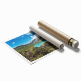 Extra large rolled print of an Ethiopian landscape in muted earth tones, ideal for classy bathroom wall art.