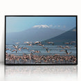 Large abstract wall art depicting the Kenyan scenery in black and white tones on a framed acrylic.