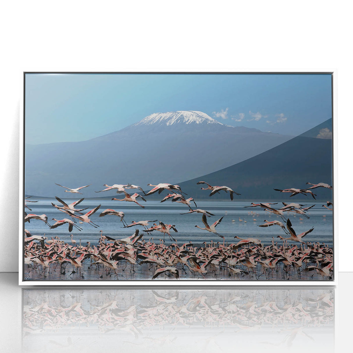 Framed acrylic print of a Kenyan landscape in muted earth tones, ideal for modern art wall decor.