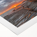 Art deco poster of Madagascar scenery on rolled canvas, featuring earth tones, ideal for dining room wall art.