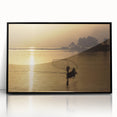 Large abstract wall art depicting a stylized African landscape in muted earth tones, framed in black acrylic.