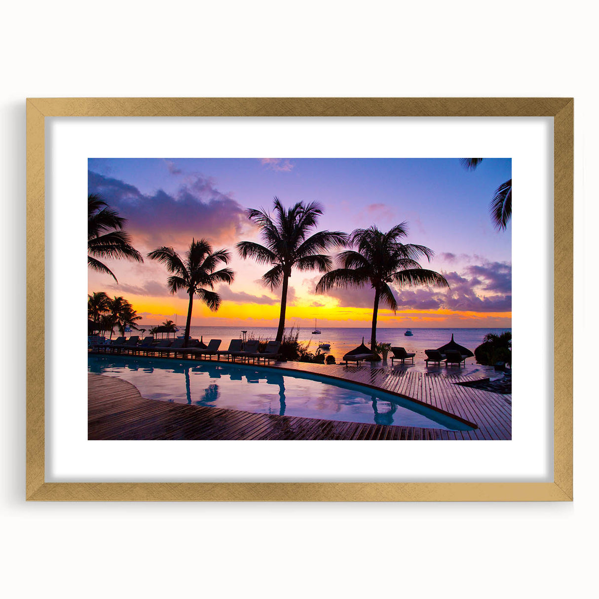 Textured abstract art print of a Mauritian landscape in muted earth tones on a framed canvas, suitable for bedroom decor.